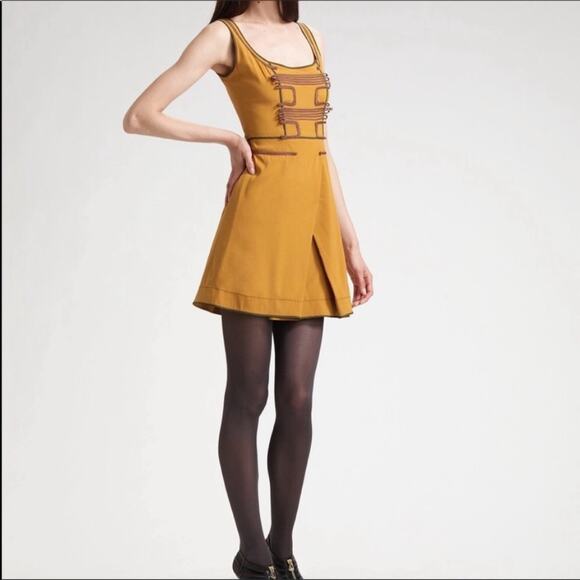 Zac Posen Z Spoke Military Silk Dress - Picture 1 of 6